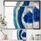 Designart - Macro of Blue Agate Stone - Abstract Framed Canvas Wall Art Print